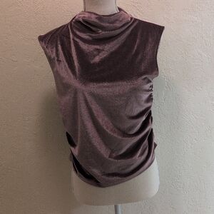 Velvet Cowl Neck Top